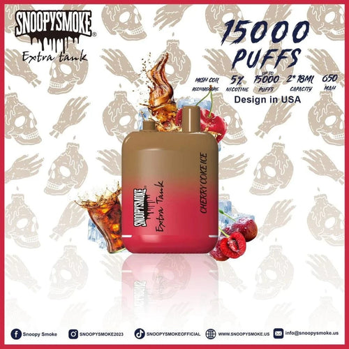 Cherry Coke Ice Snoopy Smoke Extra Tank 15K Disposable Vape