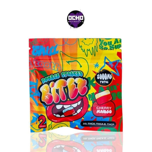 Cherry Mango / Strawberry Watermelon Ocho Extracts Trip Drip Sugar Double Stack Bitez Gummies 2000mg 2ct