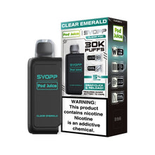 Load image into Gallery viewer, Clear Emerald (Pod Only) Pod Juiceee SVOPP 30k Disposable Flavor Pod and Battery
