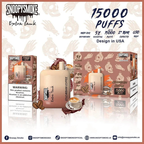 Colombian Coffee Snoopy Smoke Extra Tank 15K Disposable Vape