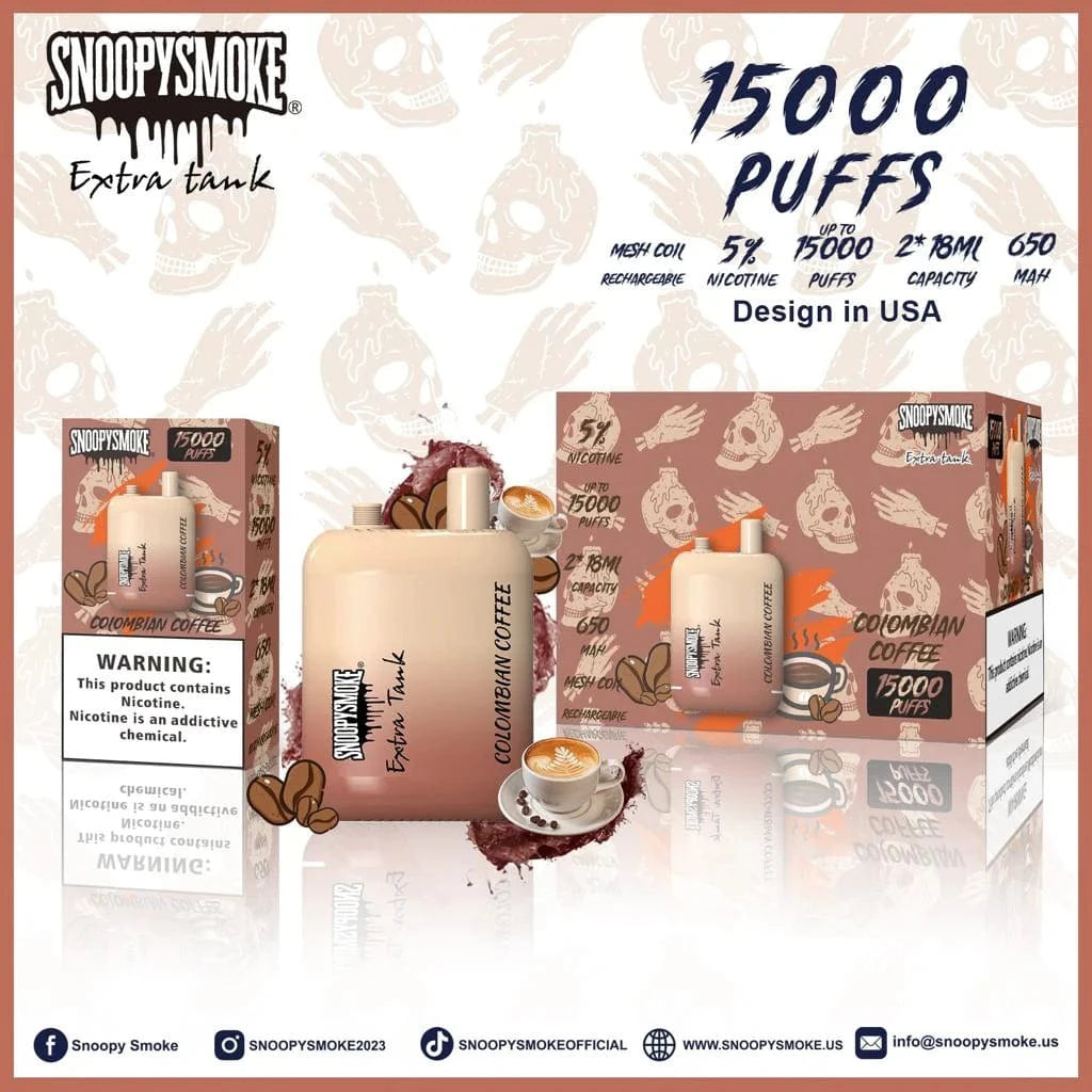 Colombian Coffee Snoopy Smoke Extra Tank 15K Disposable Vape