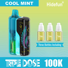 Cargar imagen en el visor de la galería, Cool Mint Hide Fun Triple Dose Kit (Pod + Battery + 3 Bottles) 100K
