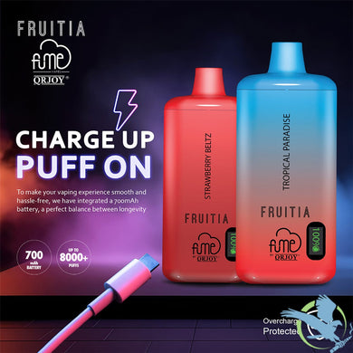 FRUITIA X FUME 8000 DISPOSABLE BY QRJOY