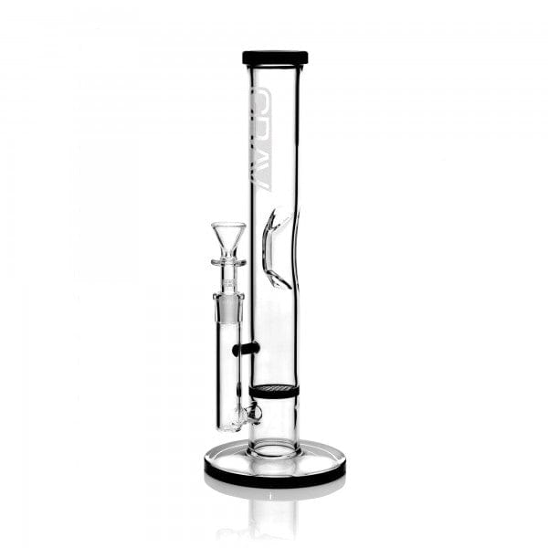 GRAV Medium Straight Base w/ Disc Water Pipe - Black Accent