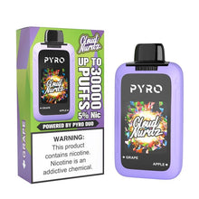 Load image into Gallery viewer, Grape + Apple Cloud Nurdz Pyro Duo Disposable Vape 30K Puffs
