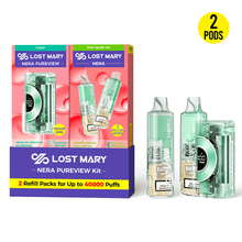 Load image into Gallery viewer, Green - Sour Apple Ice (Pod Only) Lost Mary Nera Pureview Vape 40K Kit 1 device two refills

