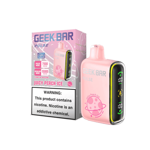 Juicy Peach Ice Geek Bar Pulse 15000 Disposable Vape