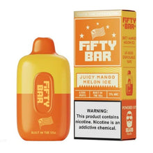 Cargar imagen en el visor de la galería, Juicy Mango Melon Ice - 6500 Puffs Fifty Bar V2 20000 Disposable
