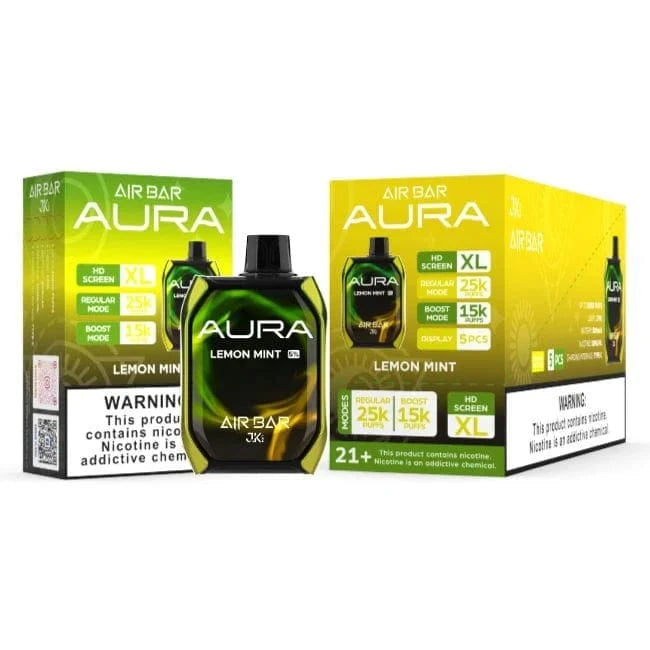 Lemon Mint Air Bar Aura Disposable Vape 25000
