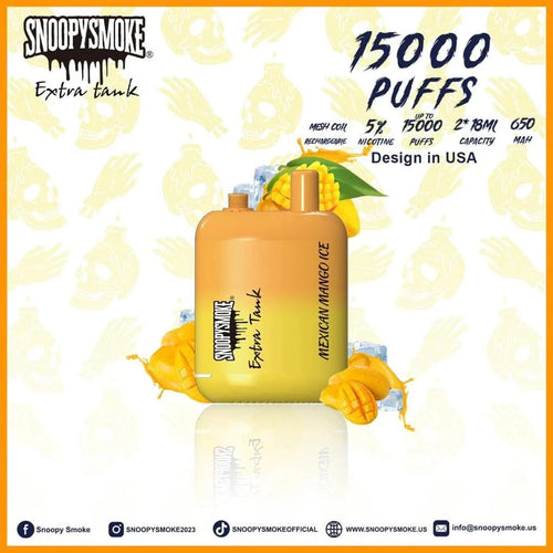Mexican Mango Ice Snoopy Smoke Extra Tank 15K Disposable Vape