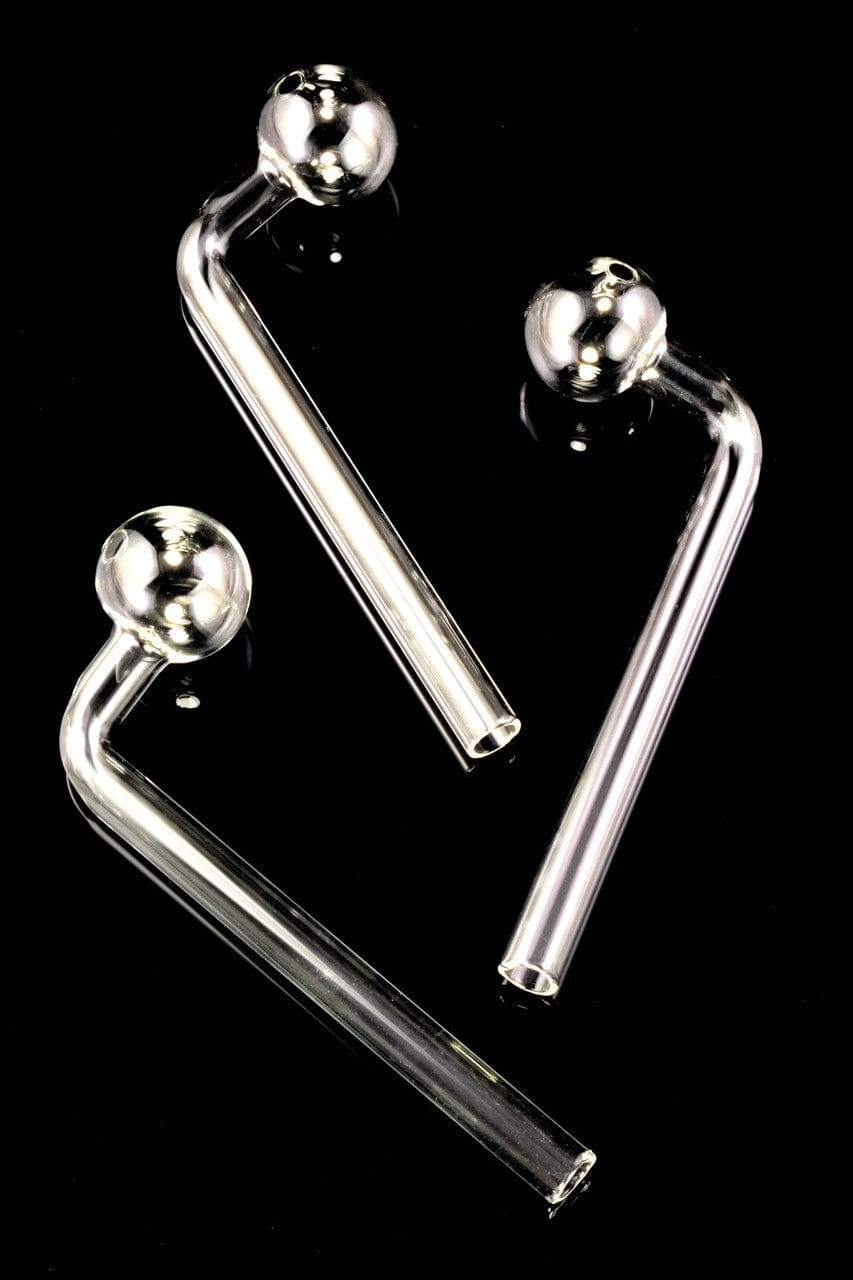 Oil Burner Pipe L Shaped Clear Glass (Thick Glass)