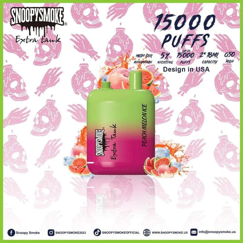 Peach Melon Ice Snoopy Smoke Extra Tank 15K Disposable Vape