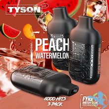 Cargar imagen en el visor de la galería, Peach Watermelon Tyson 2.0 Lightweight 6K Disposable Vape Pack of 3
