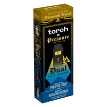 Load image into Gallery viewer, Pineapple Punch+Blue.B.Cookies Torch x Pressure THC VVS Diamond Blend Dual Split Vape Disposable 3GM
