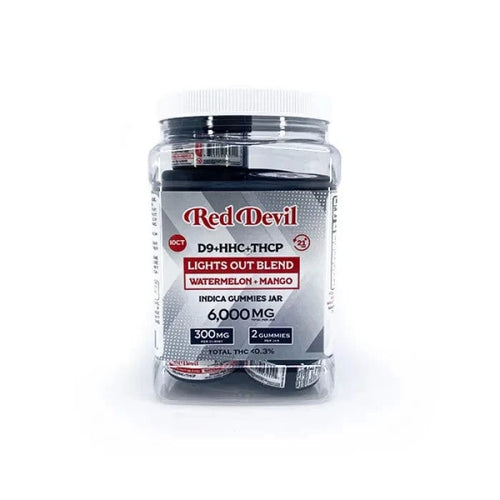 Red Devil Lights Out Dual D9 HHC THCP Gummies 300mg 2 pieces