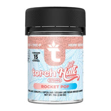 Load image into Gallery viewer, Rocket Pop Torch Lil Hulk Gummies HHC D9 THCP Live Resin Inside 375MG 15CT
