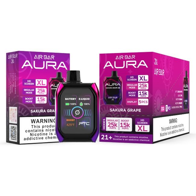 Sakura Grape Air Bar Aura Disposable Vape 25000