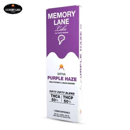 Sativa - Purple Haze Memory Lane Labs Fifty Fifty Blend Liquid Badder Disposable Vape 1GM