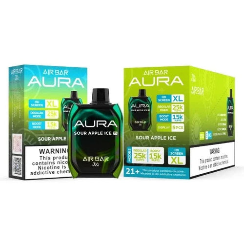 Sour Apple Ice Air Bar Aura Disposable Vape 25000