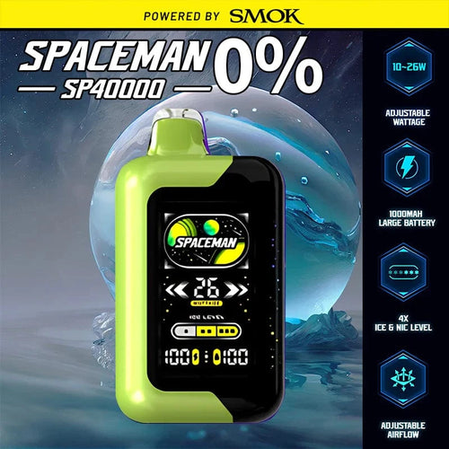 Sour Apple Ice Spaceman SP40000 Zero Nicotine Disposable Vape