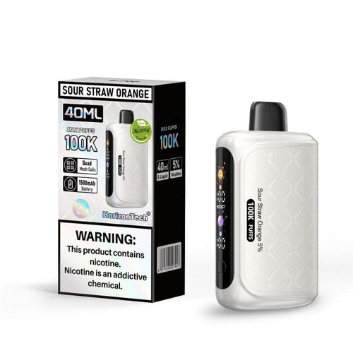 Single Sour Straw Orange Horizontech Disposable Vape 100K
