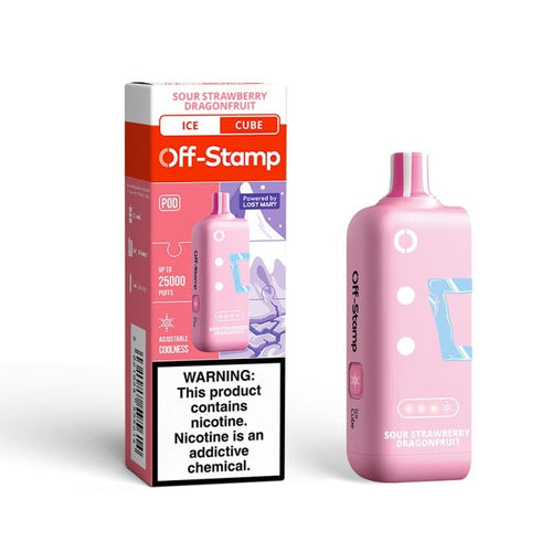 Sour Strawberry Dragonfruit (Ice Cube) Off Stamp Classic Cube 25000 Disposable Vape Pod