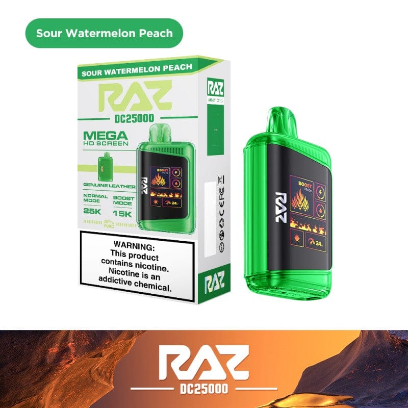 Sour Watermelon Peach Raz DC25000 Puff Disposable Vape