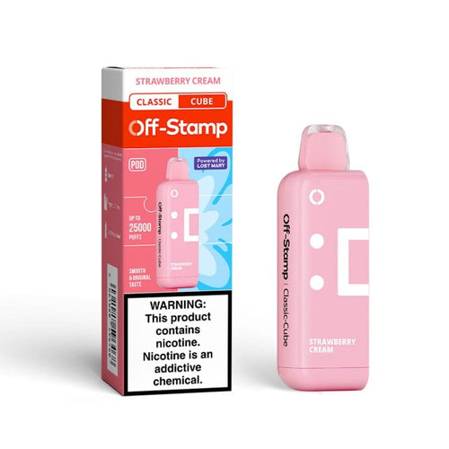 Strawberry Cream (Classic Cube) Off Stamp Classic Cube 25000 Disposable Vape Pod