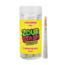 Load image into Gallery viewer, Strawberry Lemonade Indica Zour Stash Liquid Diamond Pre Roll 2g 10 ct
