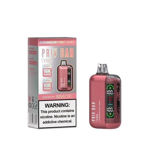 Strawberry Mint Candy Priv Bar Turbo 15000 Disposable Smok