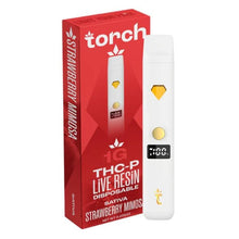 Cargar imagen en el visor de la galería, Strawberry Mimosa Sativa Torch THCP Live Resin Blend Disposable 1GM
