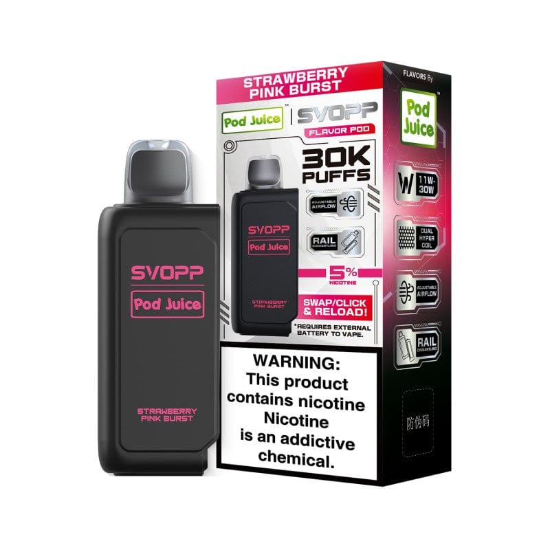 Strawberry Pink Burst (Pod Only) Pod Juiceee SVOPP 30k Disposable Flavor Pod and Battery