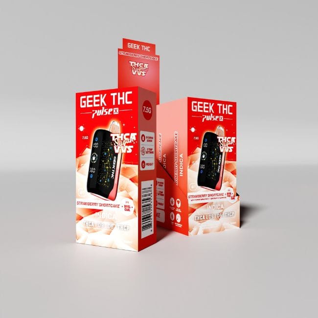 Strawberry Shortcake Indica Geek THC Pulse X VVS Sugar Disposable Vape 7.5 GM