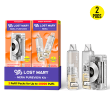 Load image into Gallery viewer, Transparent - Dragon Strawnana (Pod Only) Lost Mary Nera Pureview Vape 40K Kit 1 device two refills
