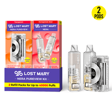 Load image into Gallery viewer, Transparent - Pomegranate Blast (Pod Only) Lost Mary Nera Pureview Vape 40K Kit 1 device two refills
