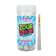 Load image into Gallery viewer, Tropical Sativa Zour Stash Liquid Diamond Pre Roll 2g 10 ct
