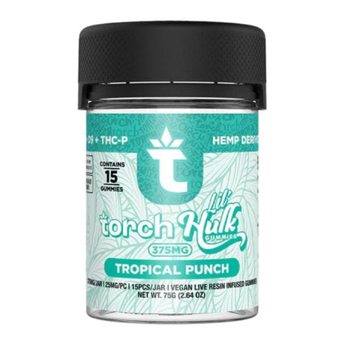 Tropical Punch Torch Lil Hulk Gummies HHC D9 THCP Live Resin Inside 375MG 15CT