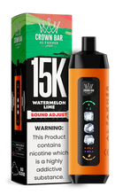 Load image into Gallery viewer, Watermelon Lime Al Fakher Crown Bar Ice Adjust 15000 Disposable
