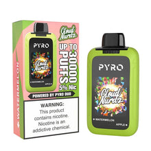 Load image into Gallery viewer, Watermelon + Apple Cloud Nurdz Pyro Duo Disposable Vape 30K Puffs
