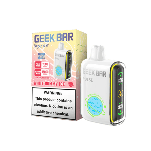 White Gummy Ice Geek Bar Pulse 15000 Disposable Vape