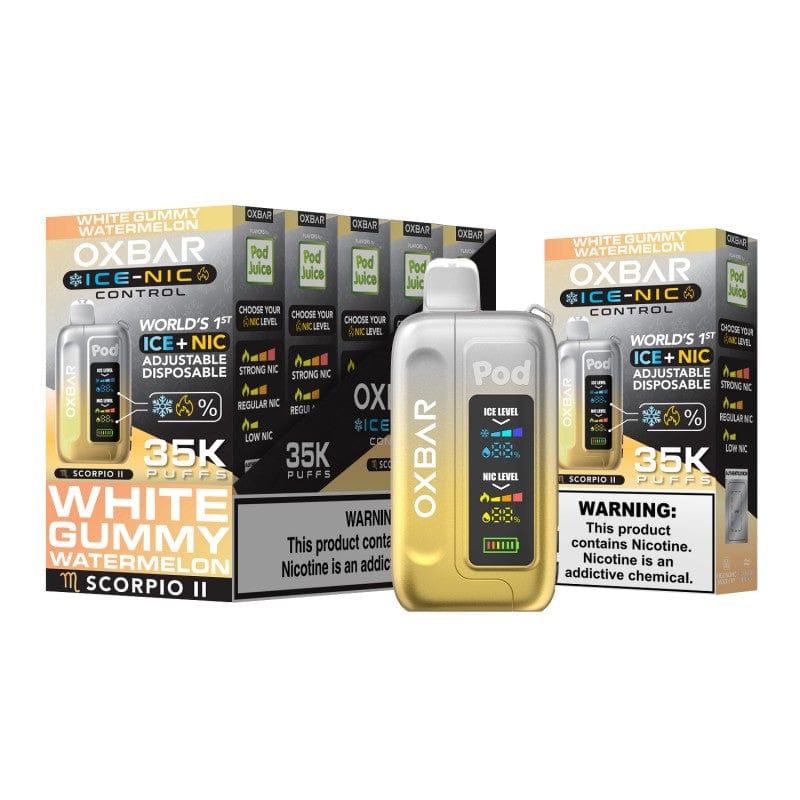 White Gummy Watermelon (Scorpio II) Pod Juicee Oxbarr Ice Control 35K Disposable
