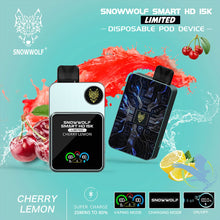 Cargar imagen en el visor de la galería, Snowwolf Smart HD 15K Limited 20ML 15000 Puffs 650mAh Prefilled Nicotine Salt Rechargeable Disposable Pod Device With Dual Mesh Coil &amp; HD Screen Animation - Display of 5
