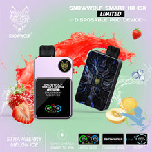 Cargar imagen en el visor de la galería, Strawberry Melon Ice Snowwolf Smart HD 15K Limited 20ML 15000 Puffs 650mAh Prefilled Nicotine Salt Rechargeable Disposable Pod Device With Dual Mesh Coil &amp; HD Screen Animation - Display of 5

