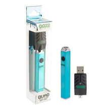 Load image into Gallery viewer, Arctic Blue Ooze Quad 510 Thread 500 Mah Square Vape Pen Battery + USB Charger
