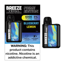 Load image into Gallery viewer, Blueberry Lemon / Single Breeze Prime 6000 Disposable

