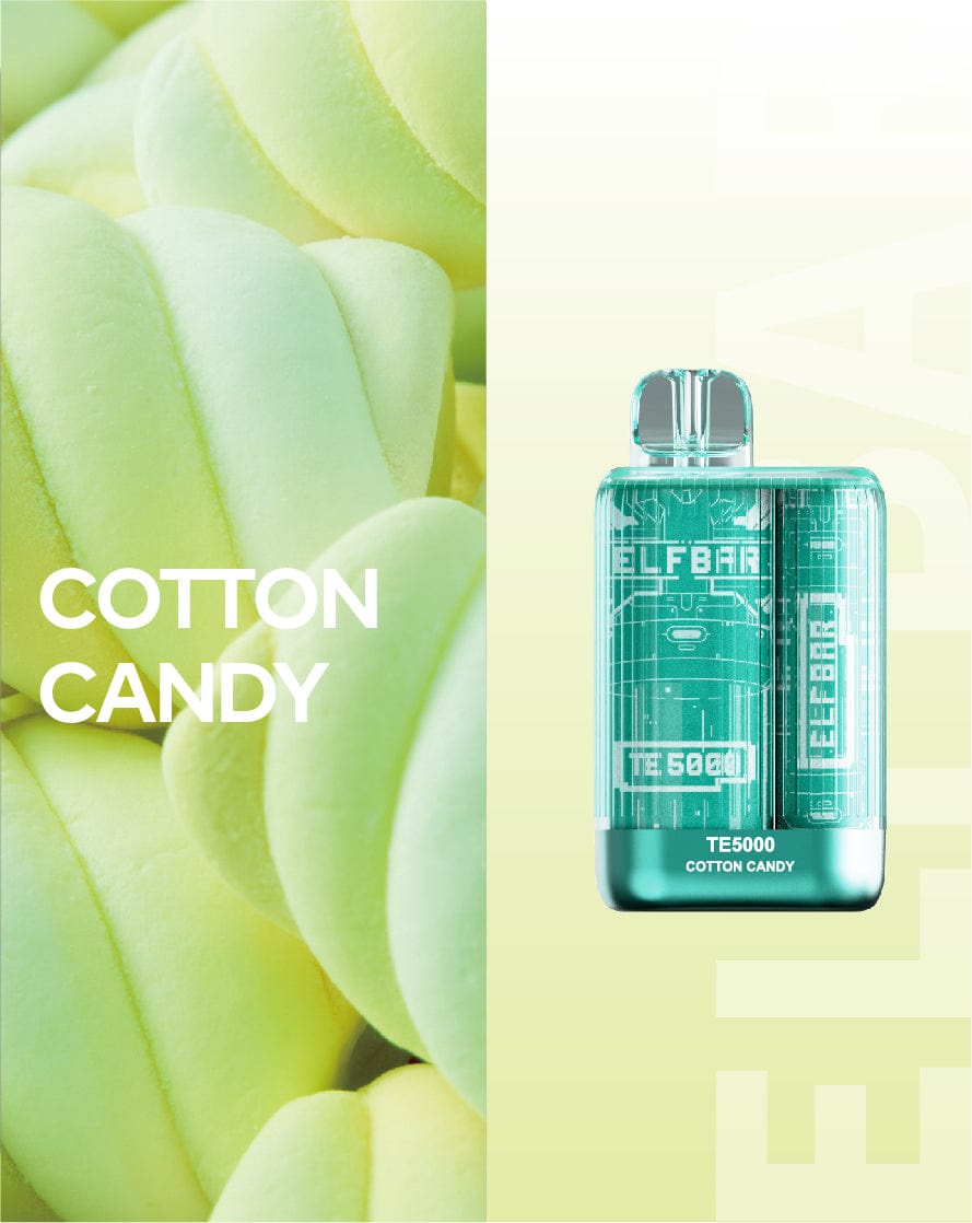 Cotton Candy TE ELF Bar Vape 5000 Puffs Rechargeable *NEW FEBRUARY*
