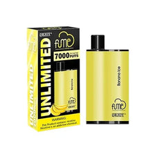 Load image into Gallery viewer, Banana Ice Fume Unlimited Disposable Vape 7000 Puffs
