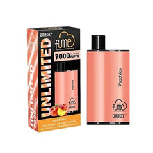Load image into Gallery viewer, Peach Ice Fume Unlimited Disposable Vape 7000 Puffs
