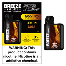 Load image into Gallery viewer, Lemon Cola / Single Breeze Prime 6000 Disposable
