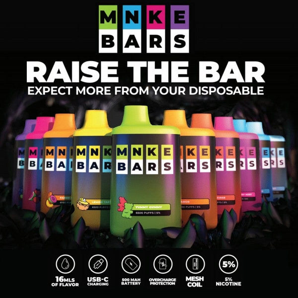 MNKE Bars 6500 Puffs Disposable Vape | Price $12.99 MNKE Bars 6500 Puffs Disposable Vape | Price $12.99